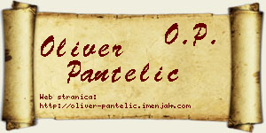 Oliver Pantelić vizit kartica